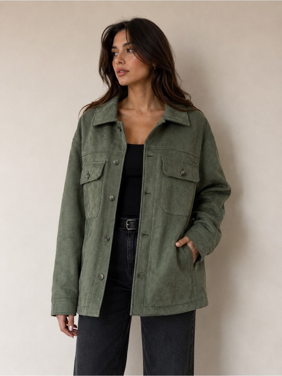 INDUSTRY Jackets & Blazers - INDUSTRY Olive Faux Leather Jacket